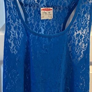 Splash Bay Vibrant Blue Lace Tank Top